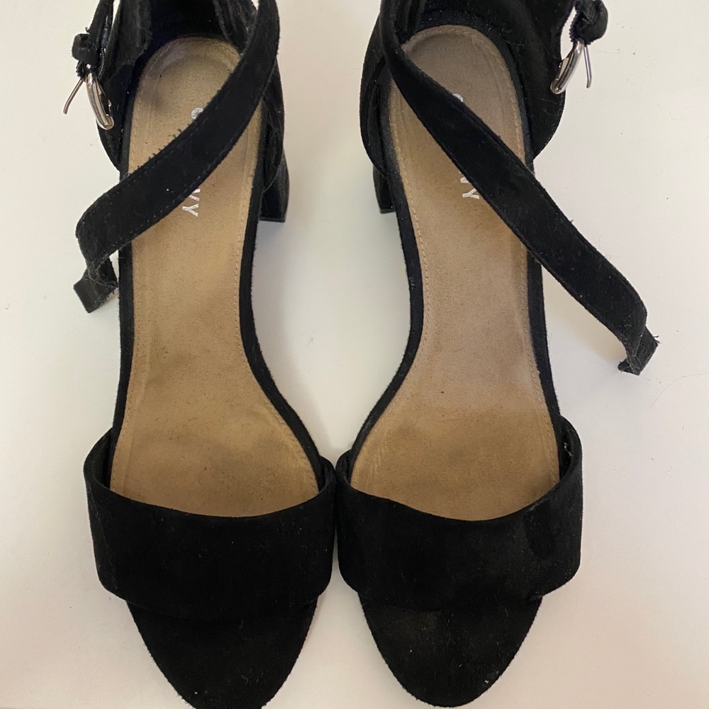 Old Navy Faux-Suede Black Block Heels